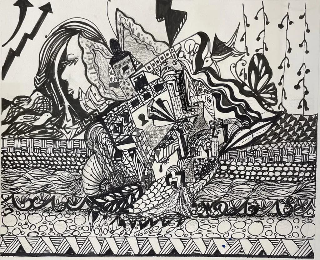 Whispers of Geometry: A Monochrome Journey Through Fluid Abstraction