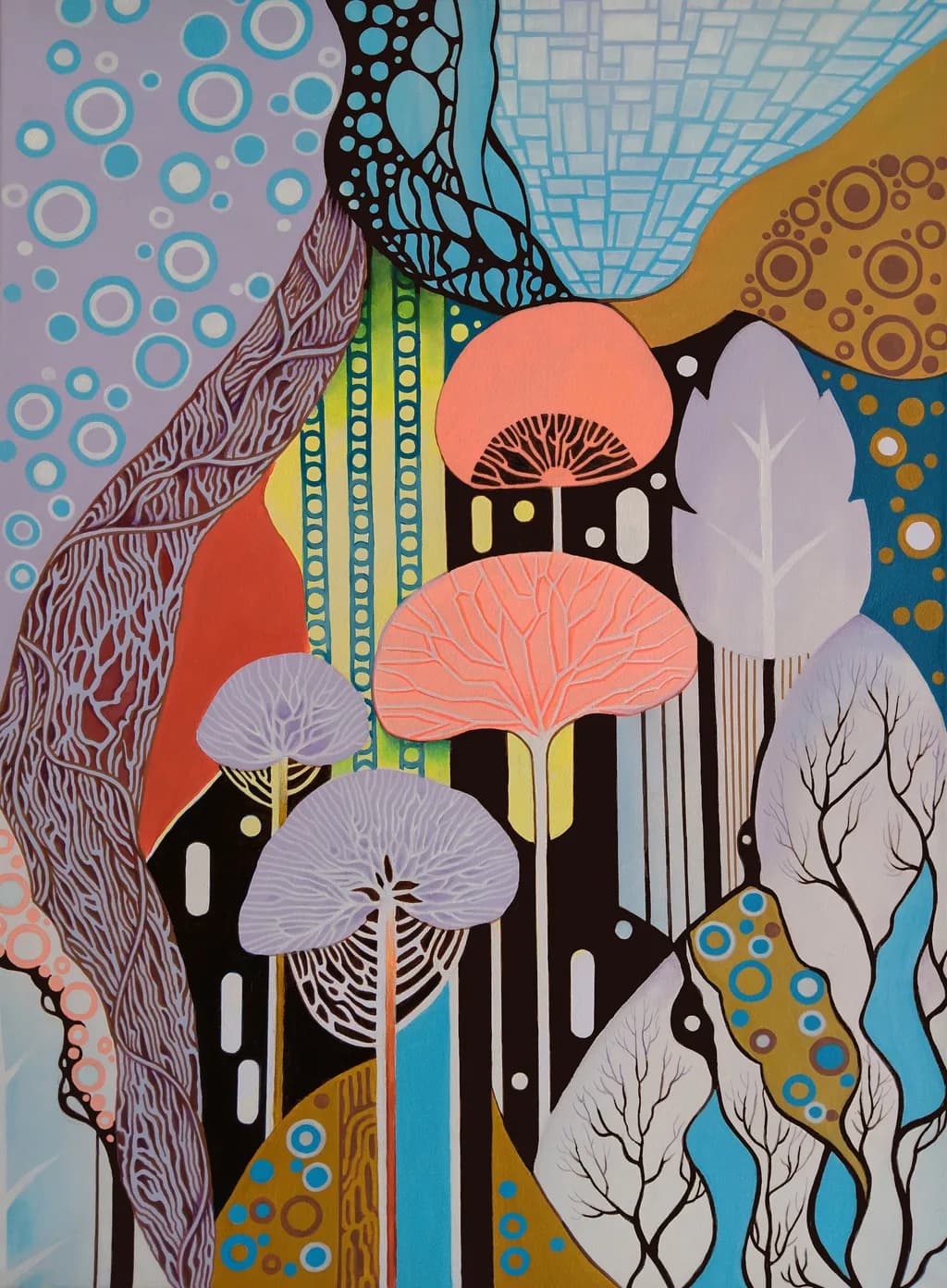 Whimsical Forest: A Colorful Journey Through Abstract Nature