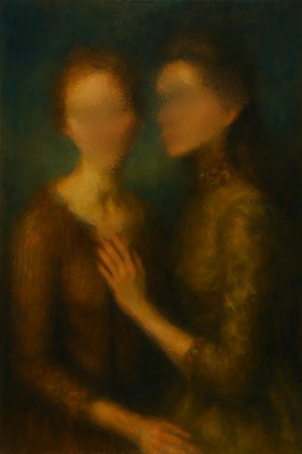 Whispers of Connection: An Ethereal Embrace in Soft Focus