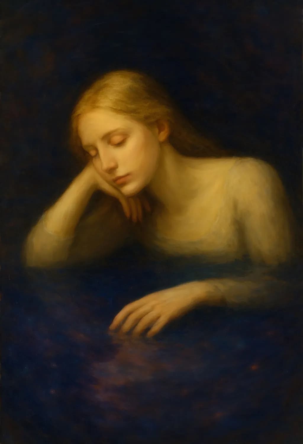 Whispers of Serenity: A Dreamlike Portrait of Contemplation
