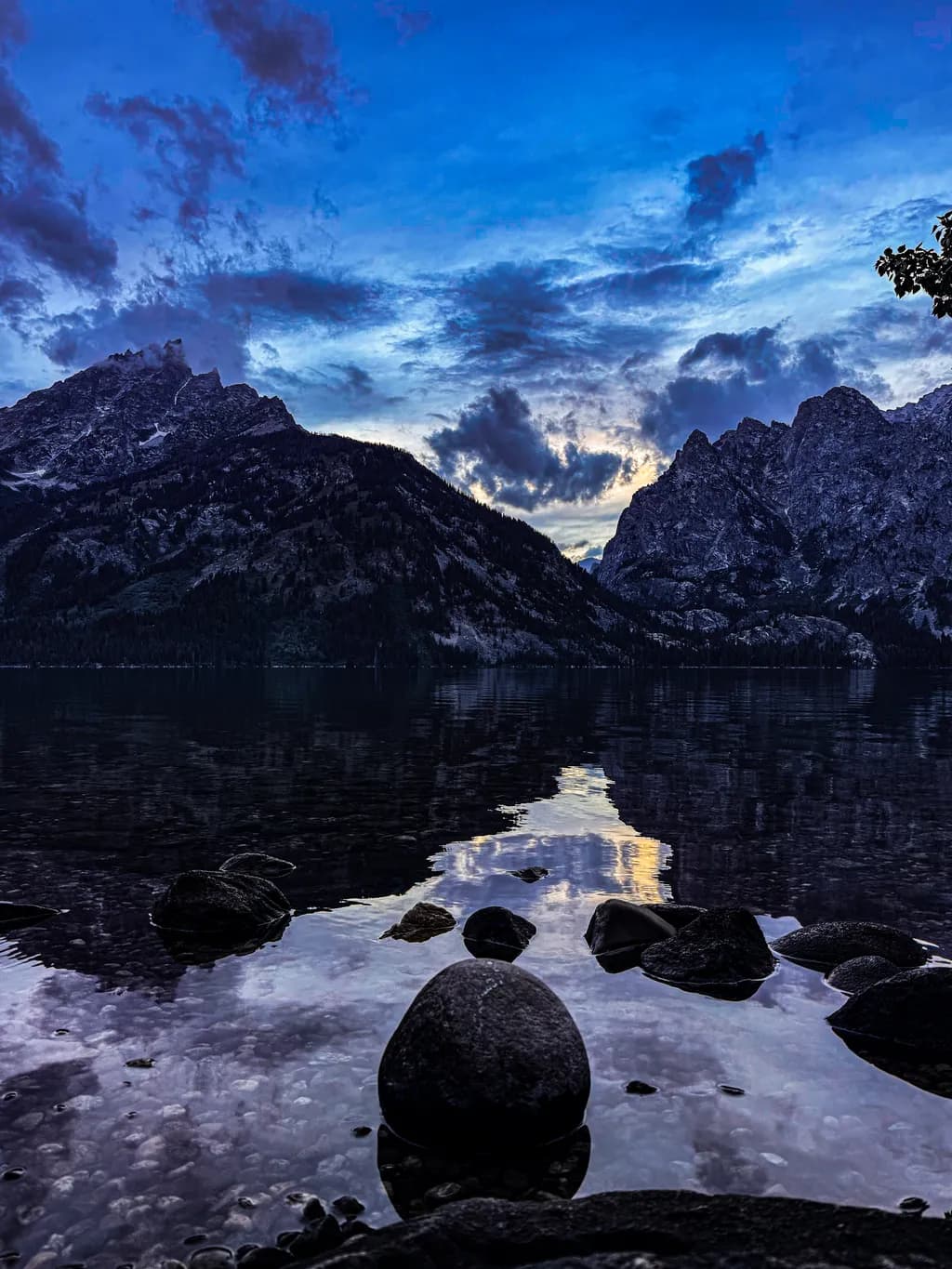 Mountain Reflections at Dusk