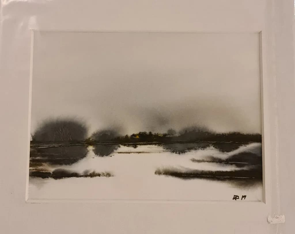Whispers of Serenity: An Abstract Monochrome Landscape Reflection