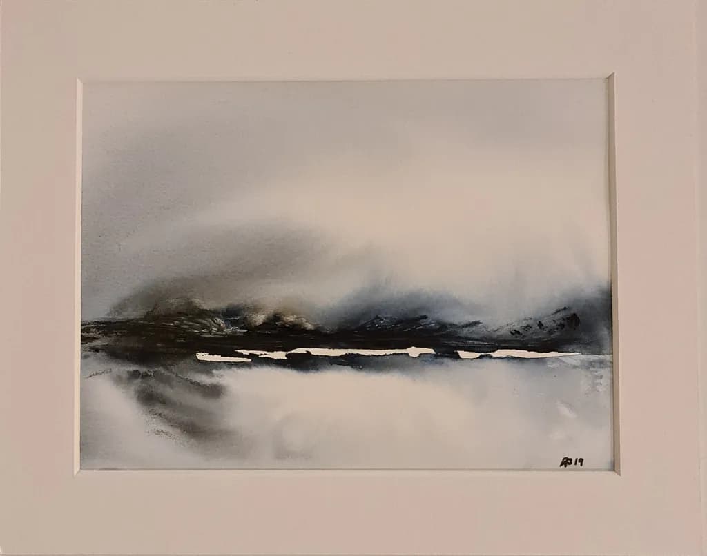 Whispers of the Mist: A Serene Watercolor Landscape