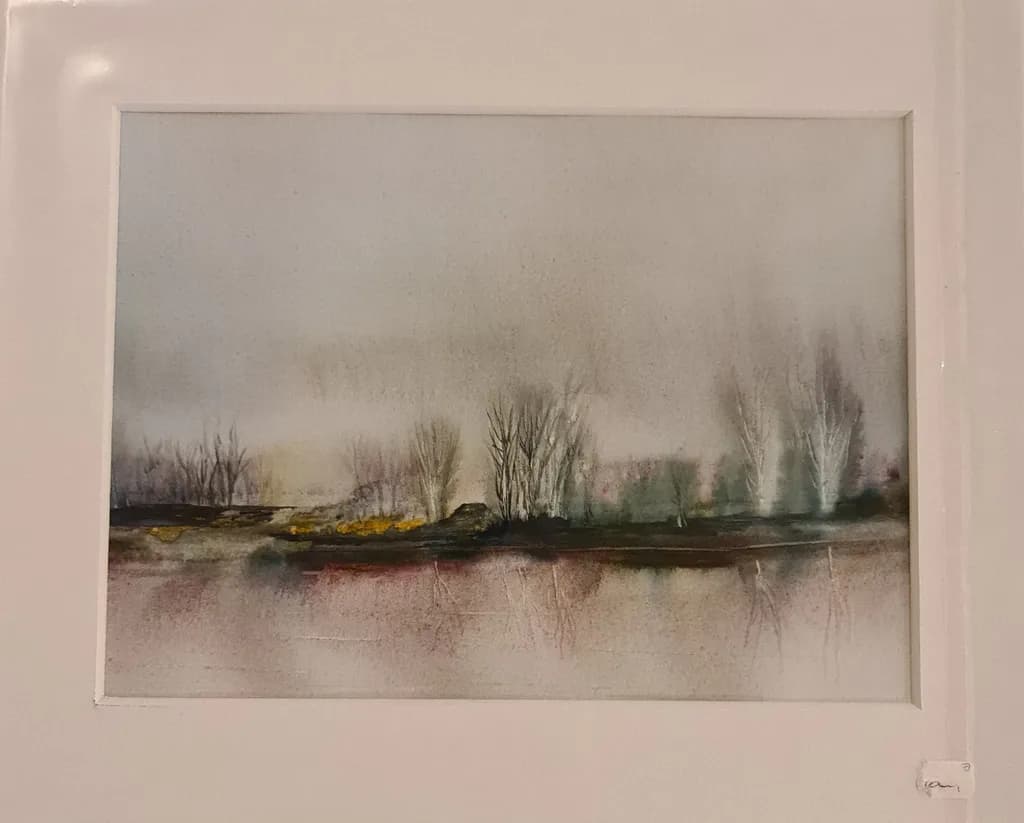 Whispers of Serenity: An Ethereal Watercolor Landscape in Soft Hues