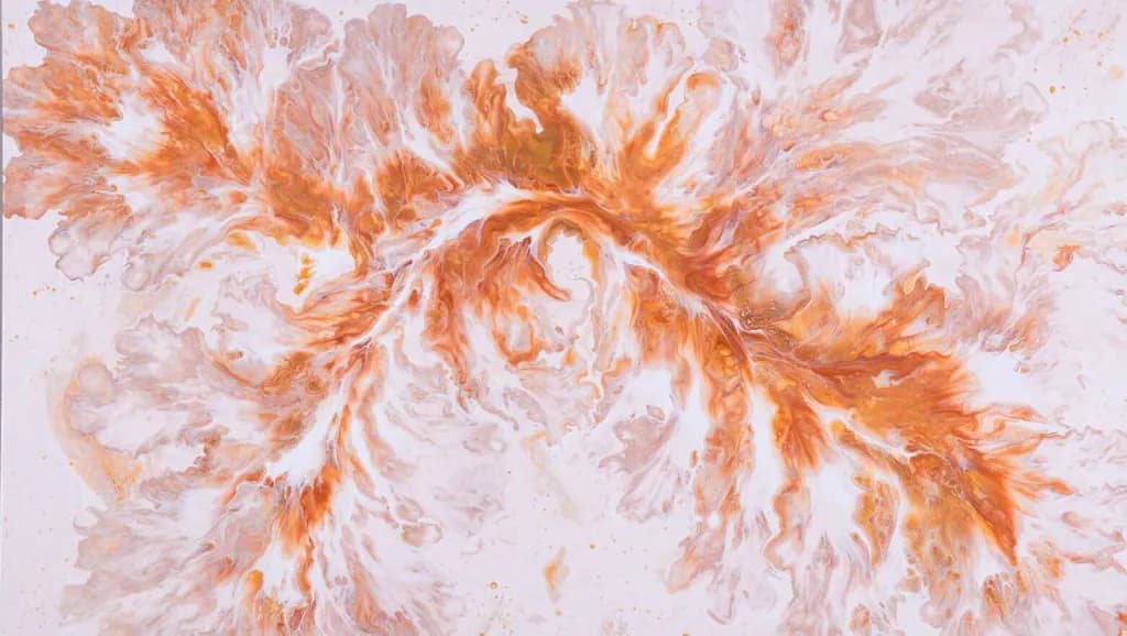 Whispers of Orange: A Fluid Dance of Abstract Textures