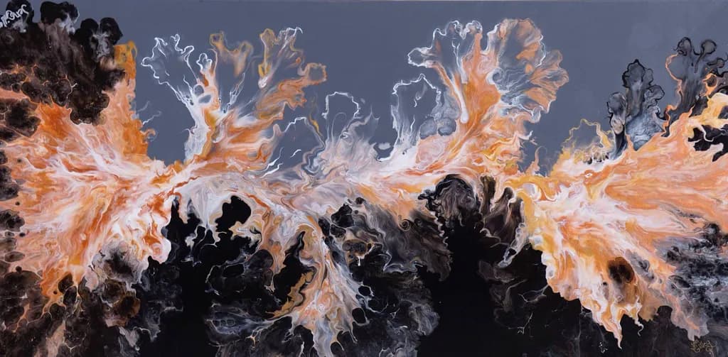 Ethereal Flames: A Dance of Color and Shadow in Abstract Harmony