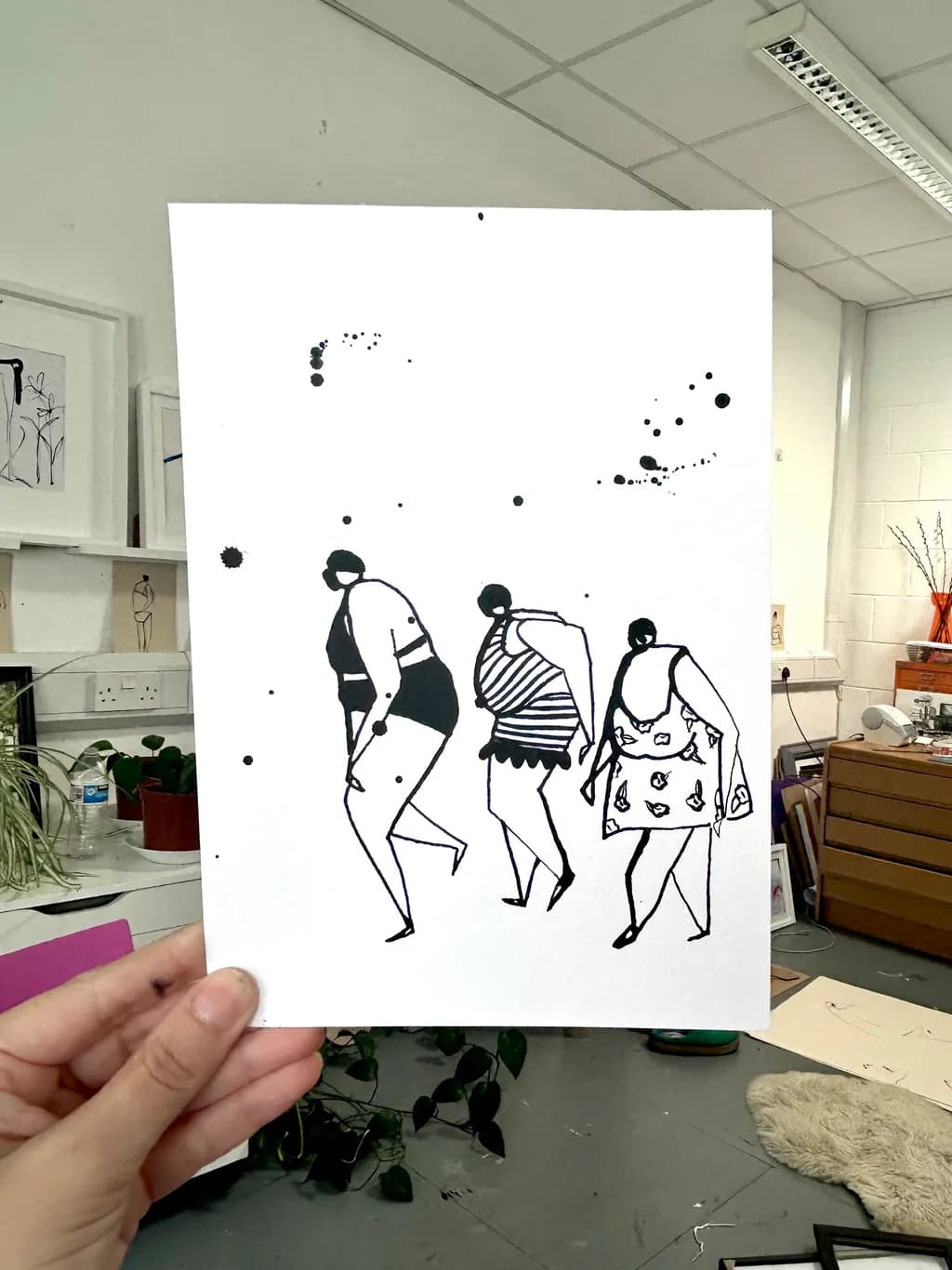 Three Figures in Motion