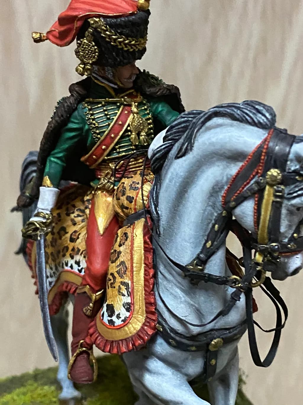 Majestic Warrior on Steed: A Detailed Figurine of Historical Valor
