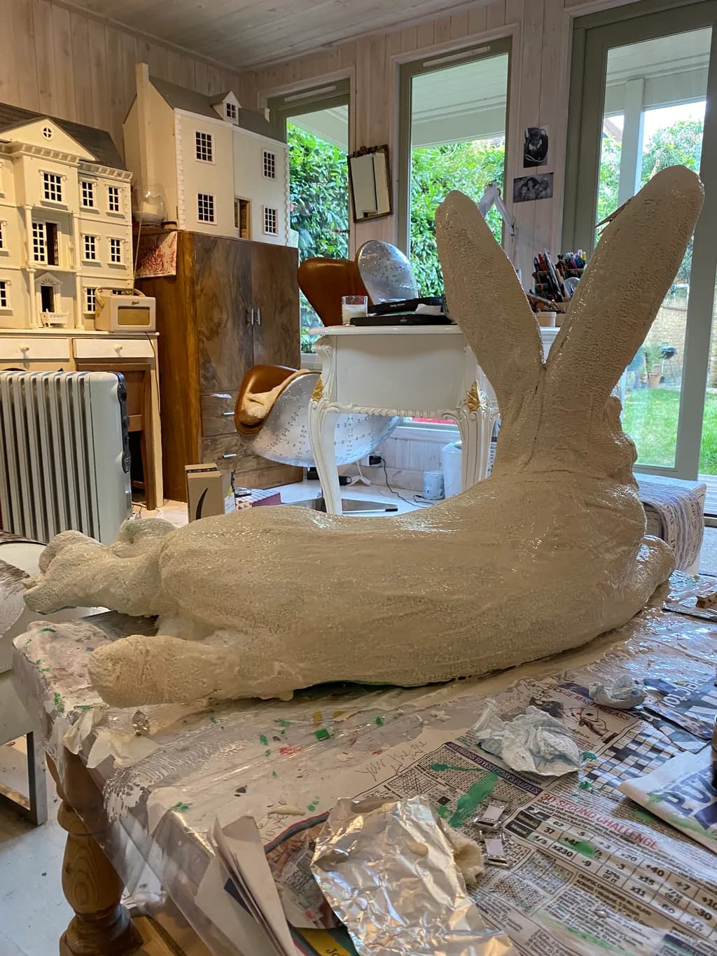 Whimsical Serenity: A Sculptural Rabbit in Progress
