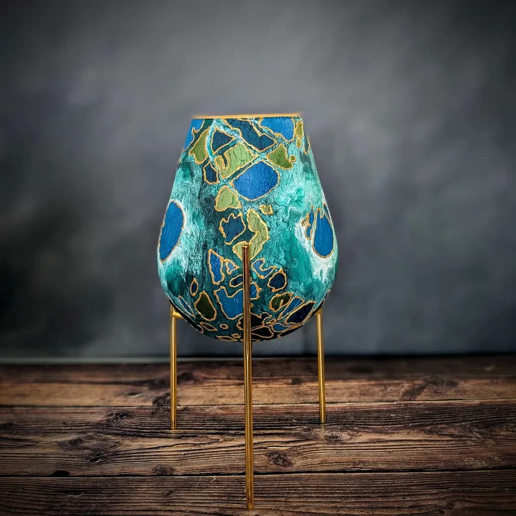 Vibrant Elegance: A Modern Decorative Vase with Unique Colorful Patterns