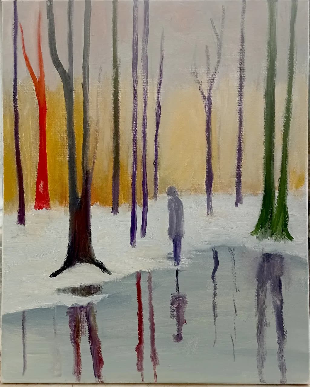 Whispers of Winter: A Solitary Reflection Amongst the Trees