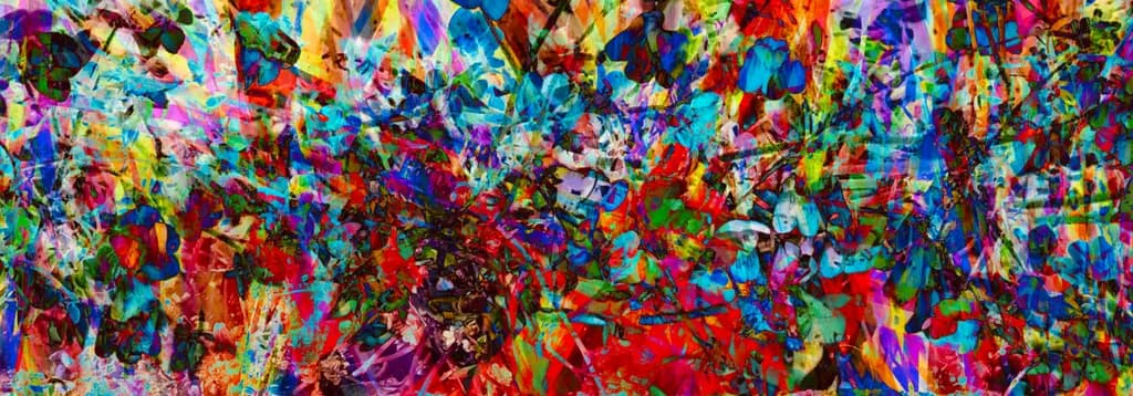 Vibrant Symphony: A Kaleidoscope of Colorful Blooms and Abstract Whimsy