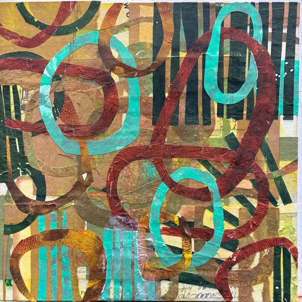 Vibrant Interplay: A Dance of Color and Form in Abstract Composition