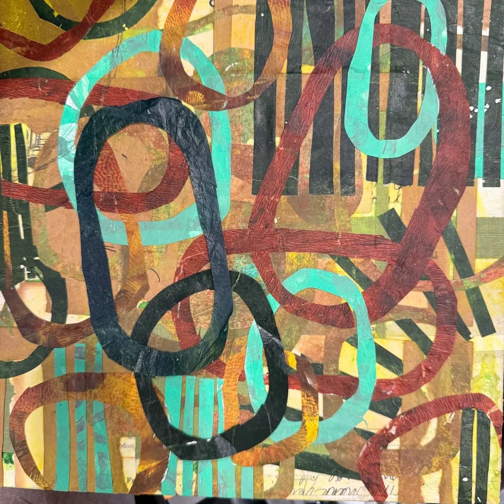 Vibrant Interplay: A Dance of Colorful Loops and Textures