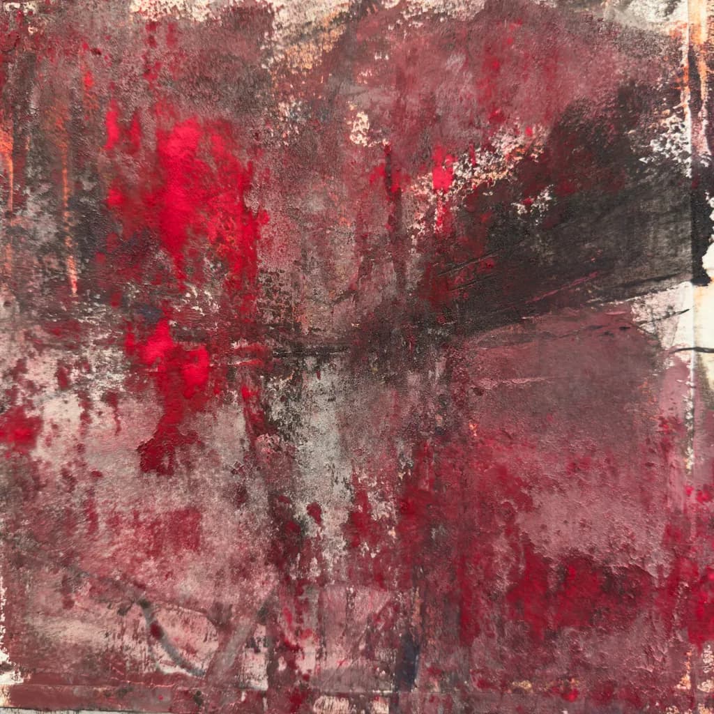 Crimson Echoes: A Dance of Red and Shadow in Abstract Expressionism