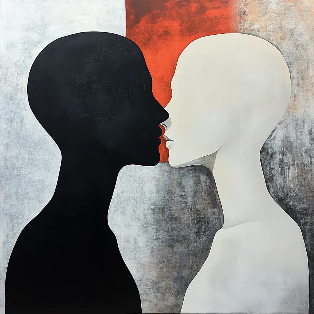 Unity in Contrast: An Abstract Exploration of Emotion and Identity