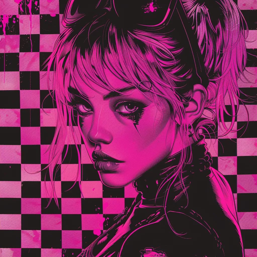 Electric Elegance: A Bold Portrait of Rebellion and Style