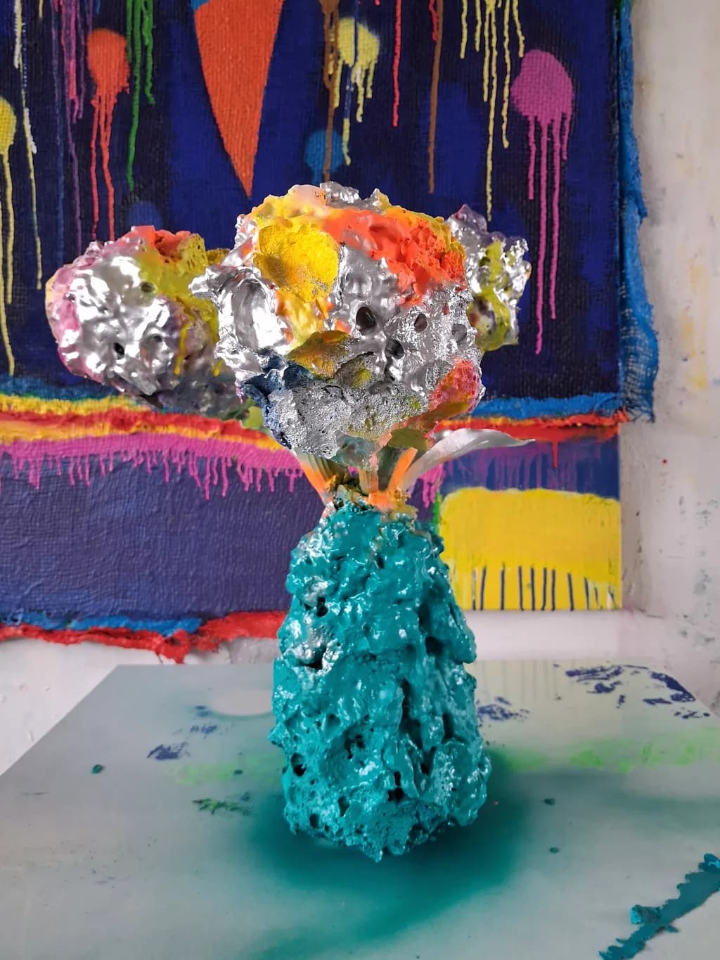 Vibrant Fusion: A Sculptural Celebration of Color and Texture