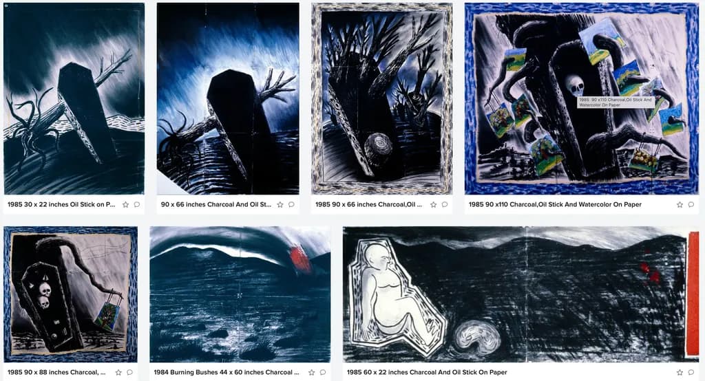 Ethereal Shadows: A Journey Through Darkness and Light in Charcoal and Oil Stick Art