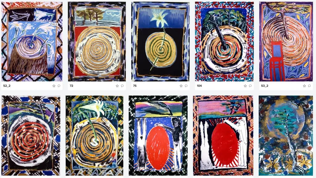 Whirling Dreams: A Vibrant Journey Through Spirals and Colorful Landscapes
