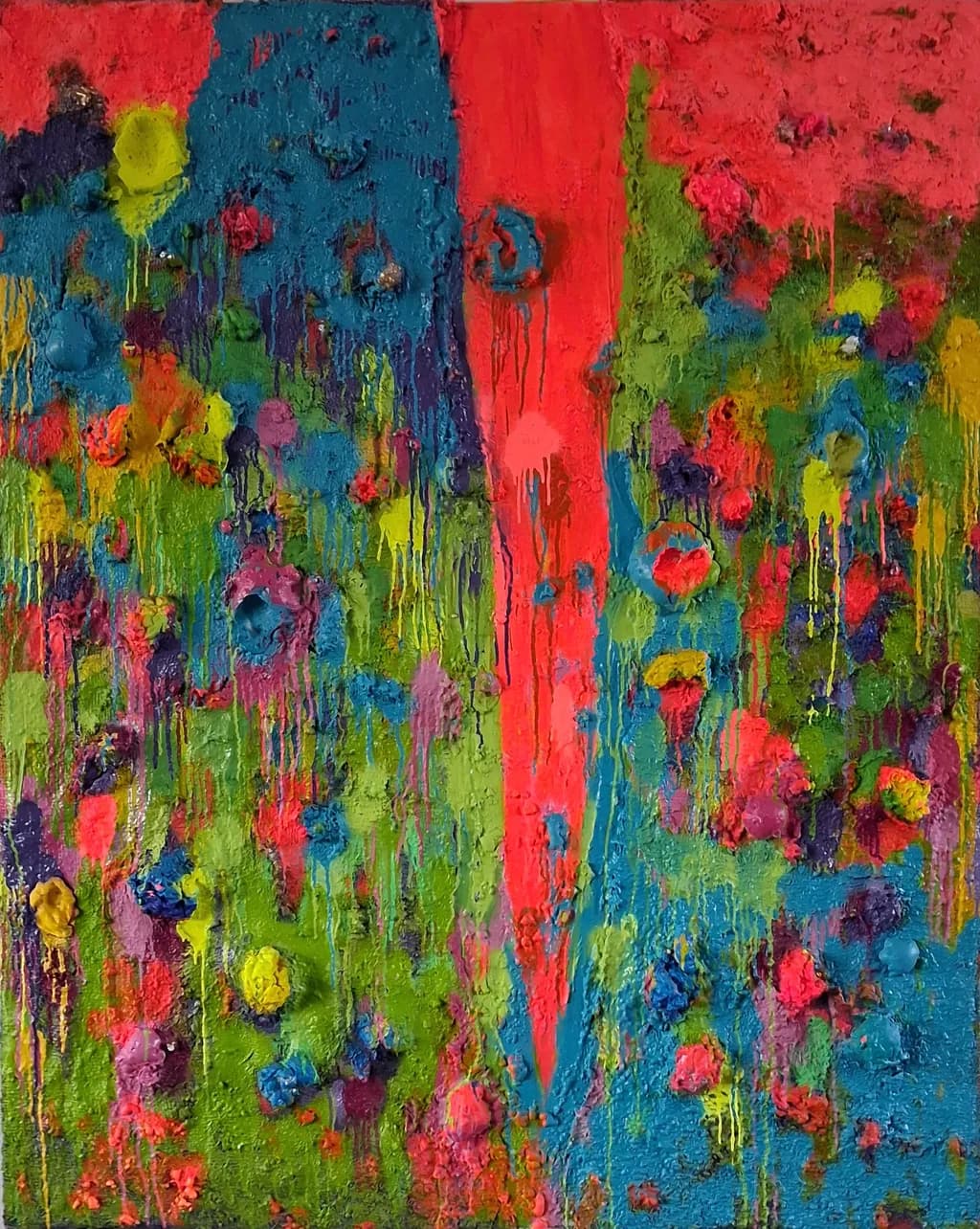 Vibrant Drips: An Abstract Journey Through Color and Texture