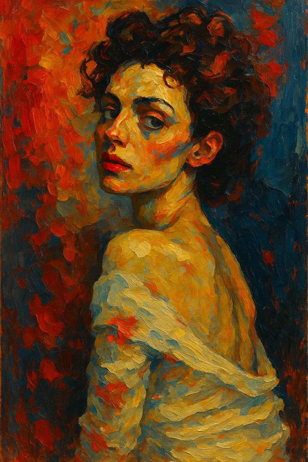 Vibrant Emotions: A Colorful Portrait of Expression and Depth