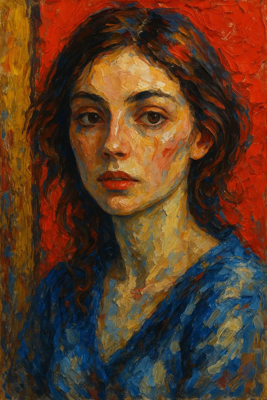 Whispers of Color: A Portrait of Introspection and Emotion