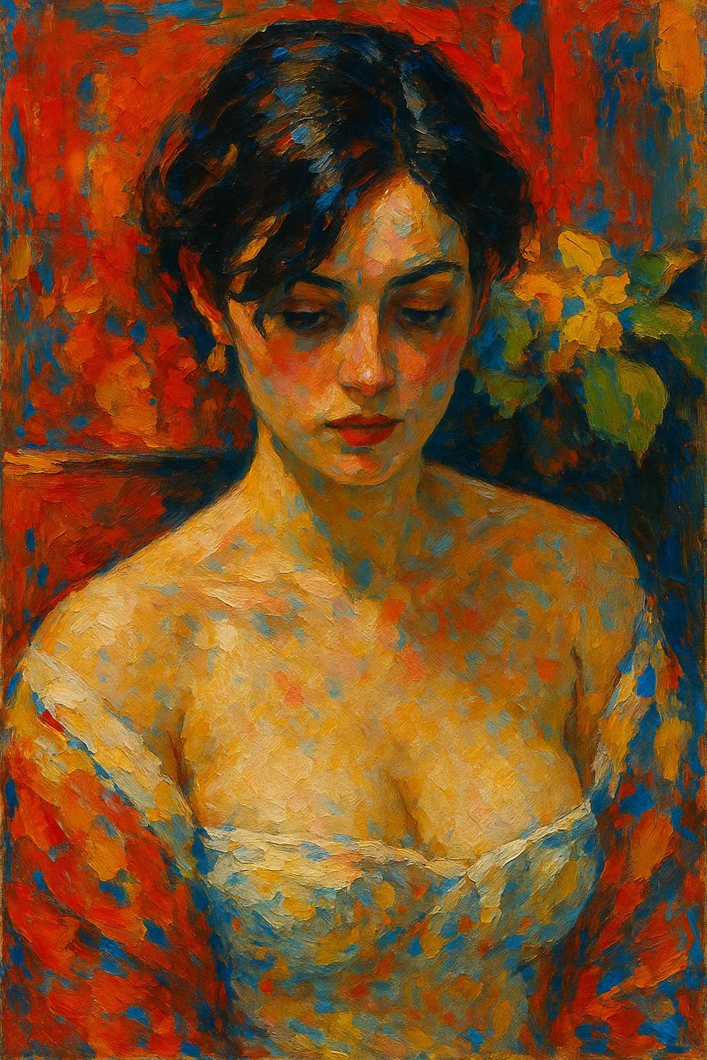 Whispers of Color: A Portrait of Emotion and Beauty in Expressionist Art