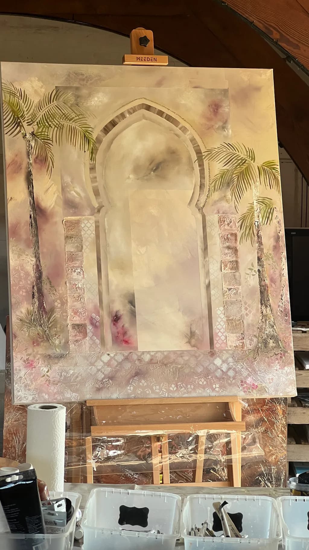 Whispers of the Oasis: A Dreamy Escape Through Palm-Laden Arches