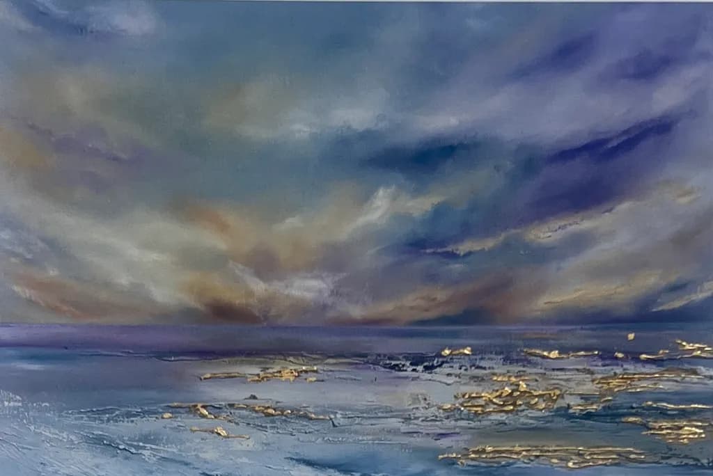 Whispers of the Ocean Sky: A Serene Abstract Landscape Journey