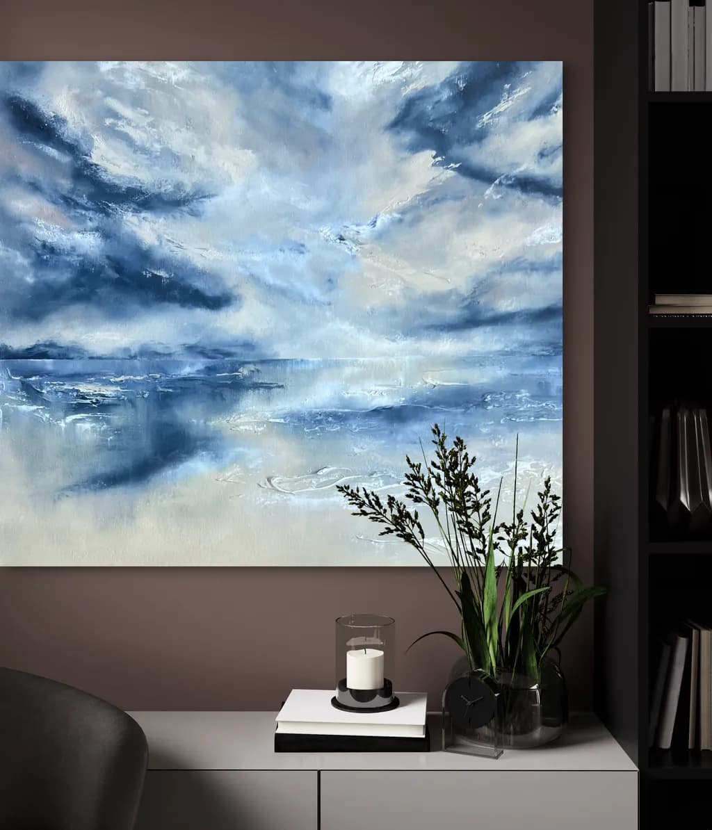 Whispers of the Ocean: A Serene Abstract Journey Through Blue Hues