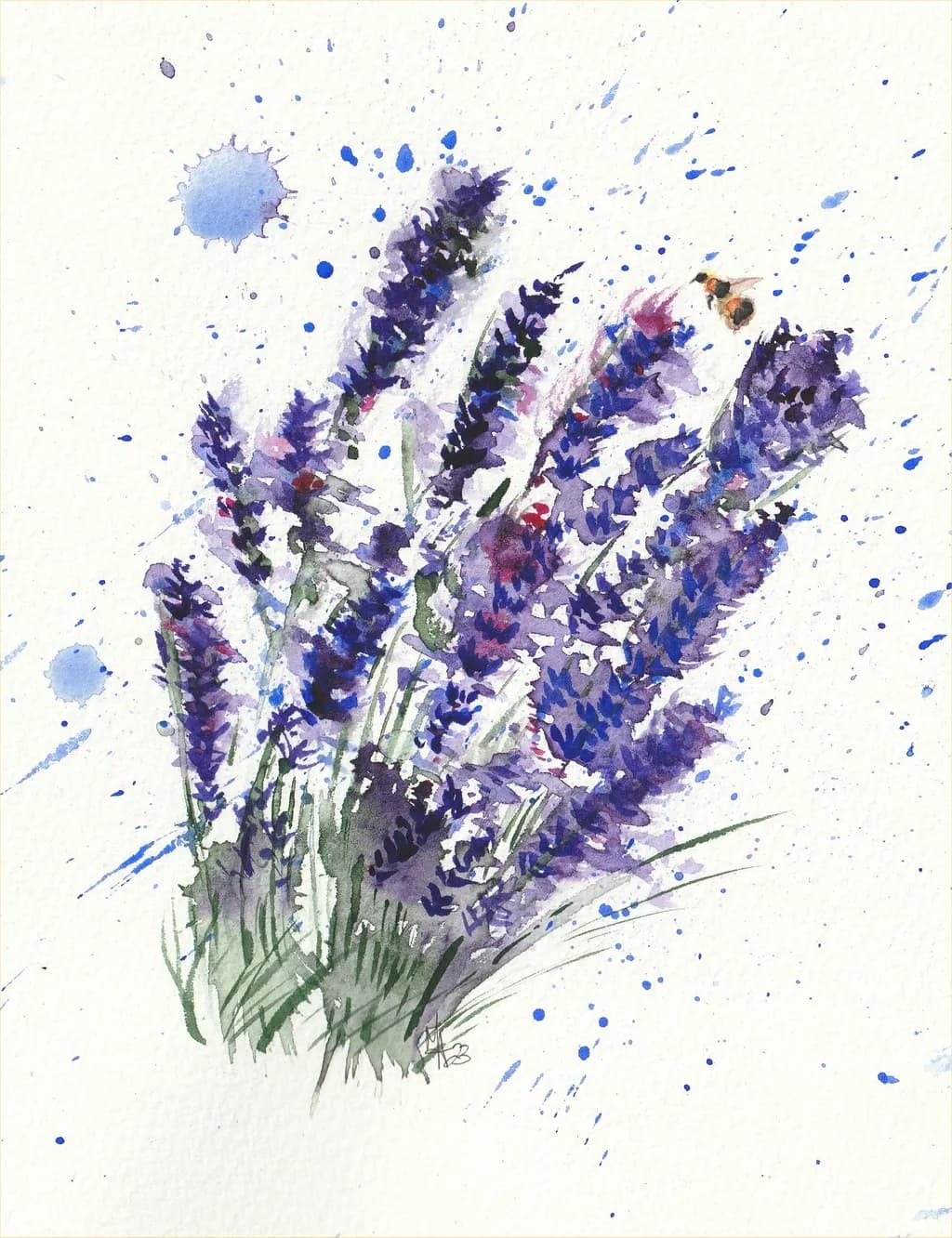 Lavender Dreams: A Splash of Color and Serenity in Watercolor Art