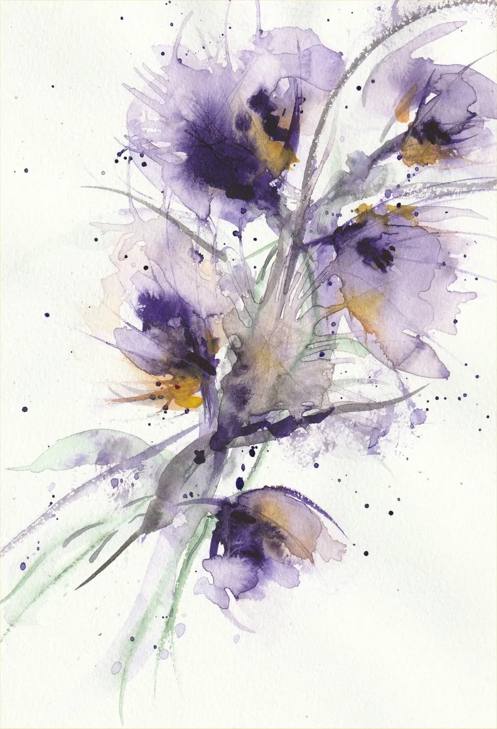 Whispers of Nature: A Delicate Dance of Purple Watercolors