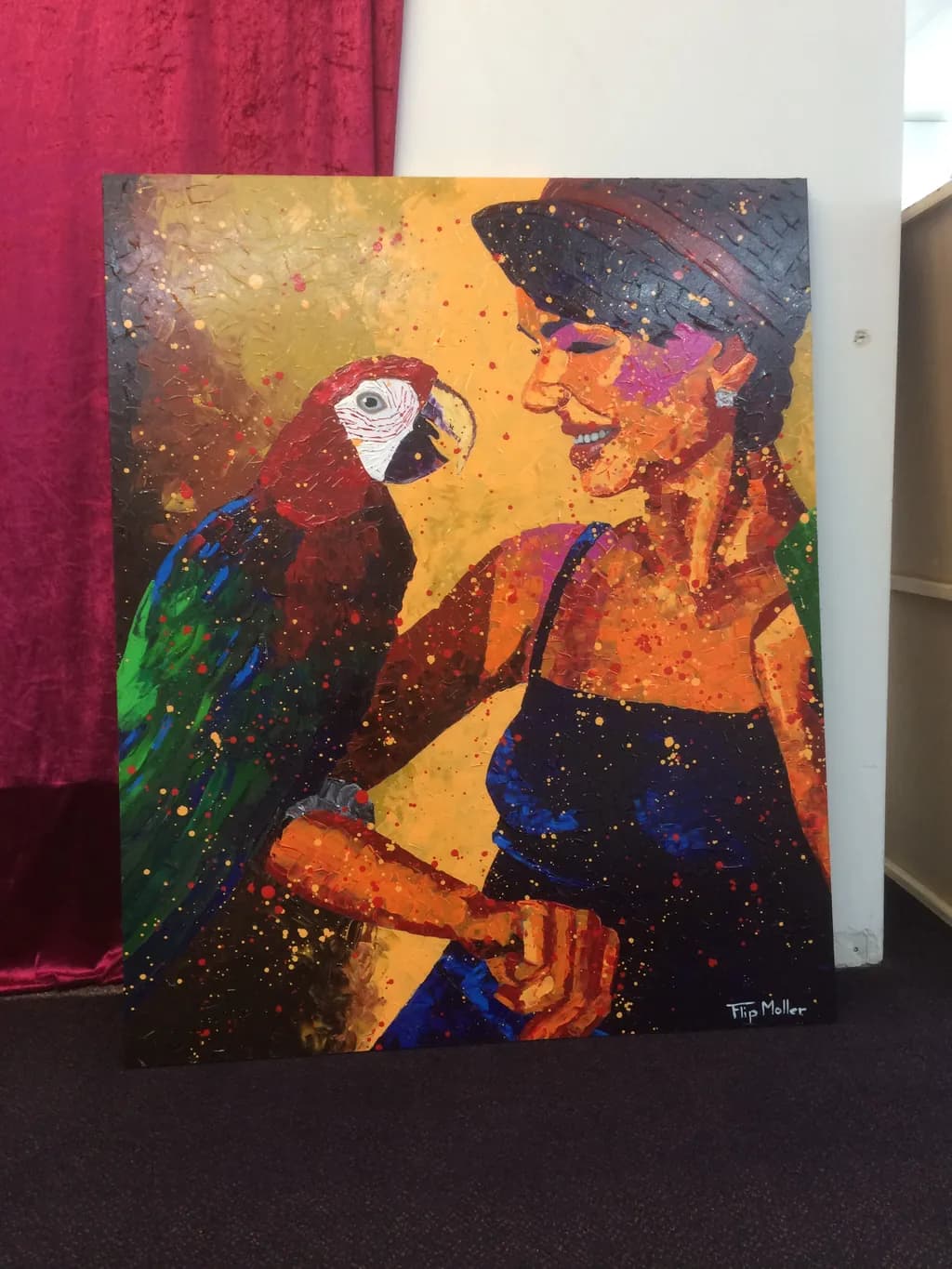 Colorful Connection: A Playful Portrait of Friendship with a Parrot