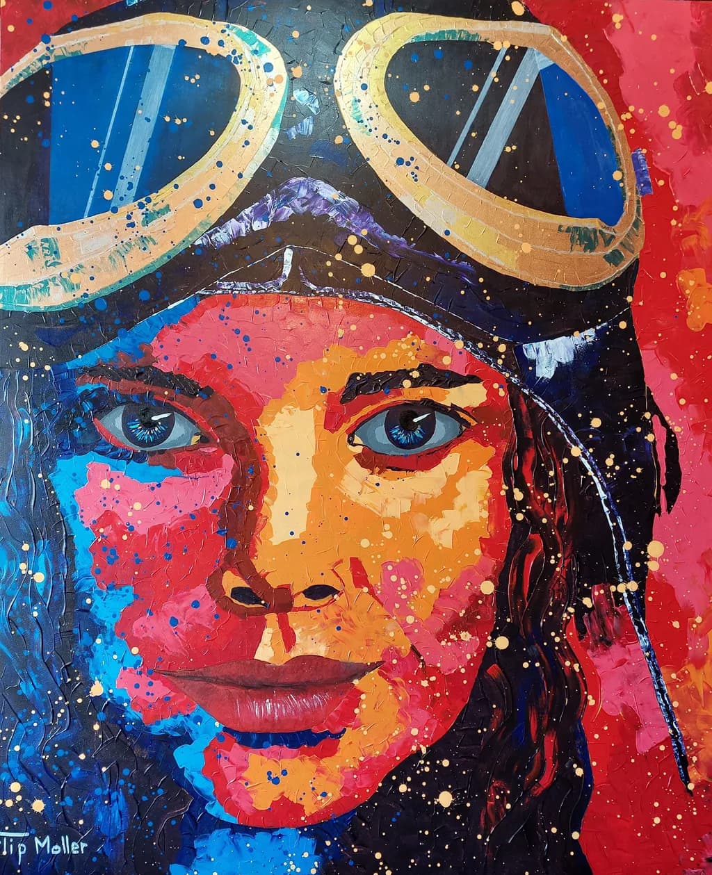 Skyward Dreams: A Colorful Tribute to the Fearless Aviator