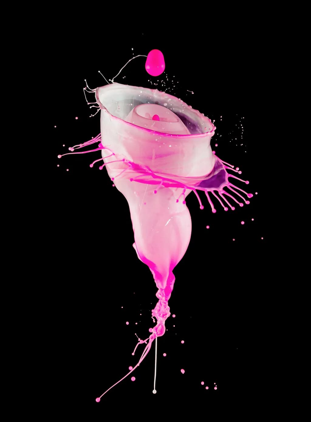 Whispers of Pink: An Abstract Dance of Fluid Motion