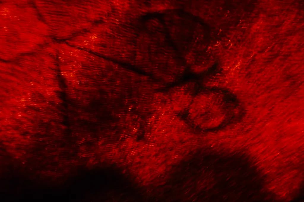 Crimson Whispers: An Abstract Exploration of Emotion and Light