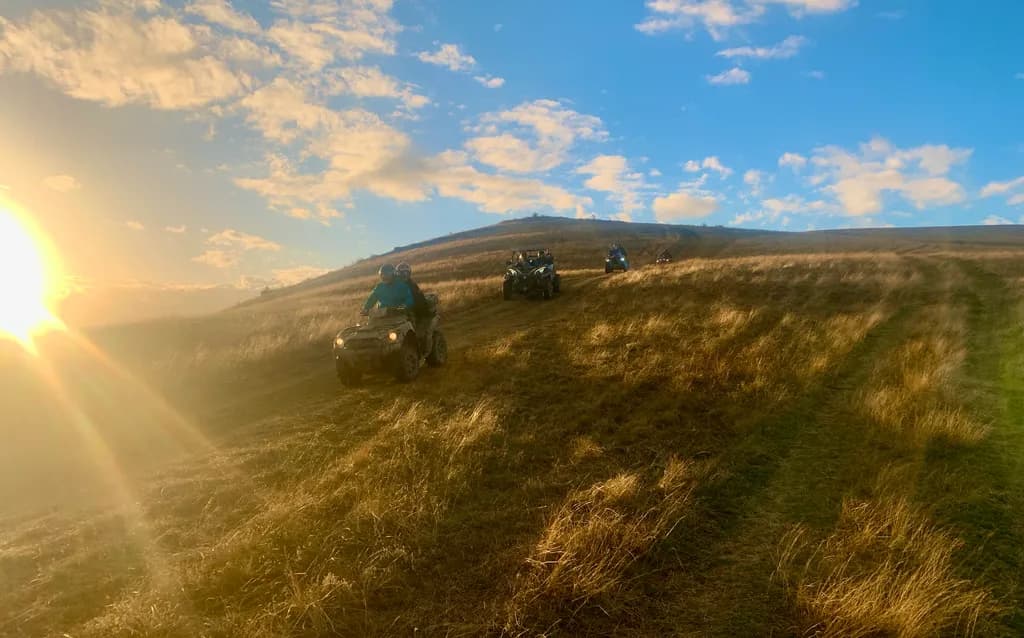 Adventurous Trails: Sunset ATV Journey Through Golden Fields