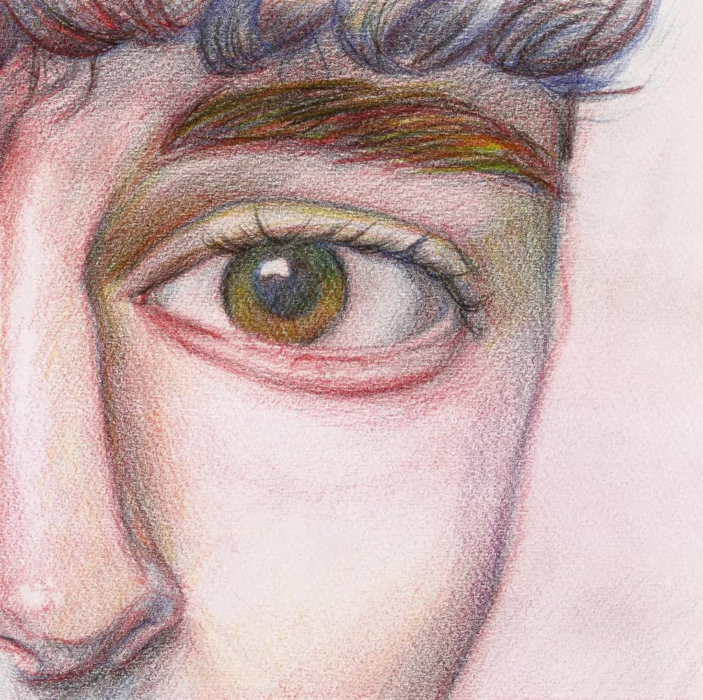 Vivid Gaze: A Colorful Portrait of Expression and Detail
