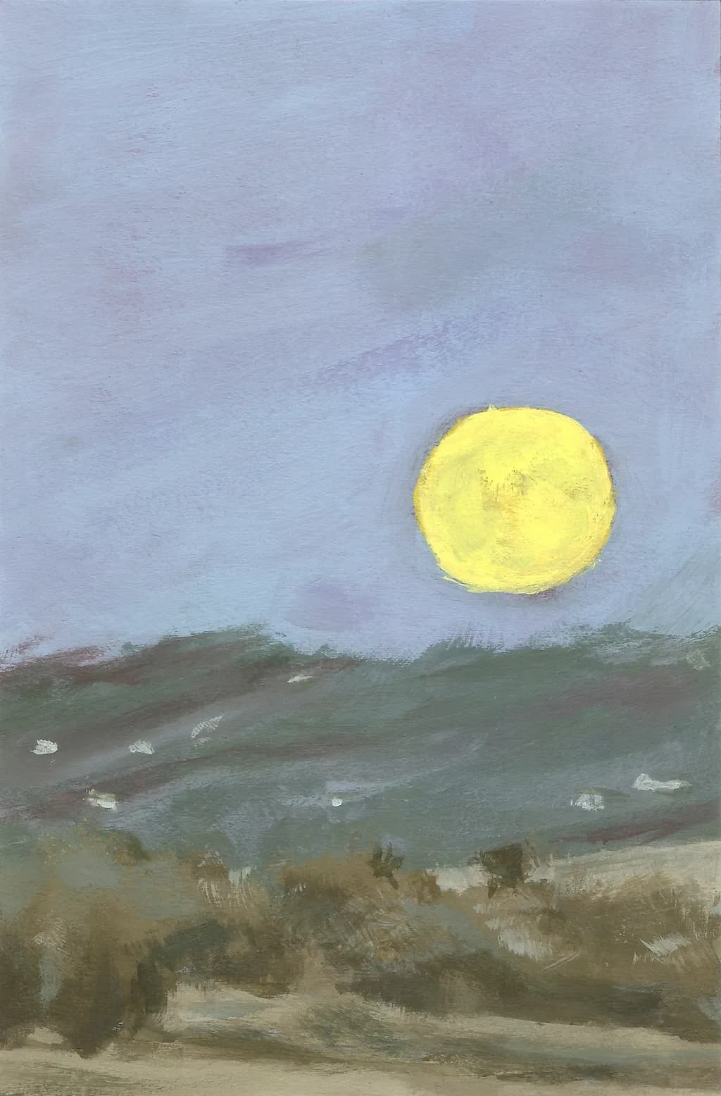 Golden Horizon: A Serene Sunset Over Rolling Hills