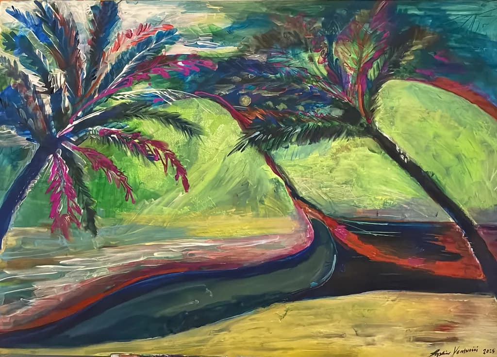 Vibrant Oasis: A Journey Through Colorful Palms and Lush Landscapes