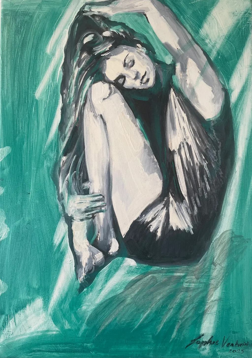 Fluid Serenity: An Abstract Exploration of Emotion and Contrast
