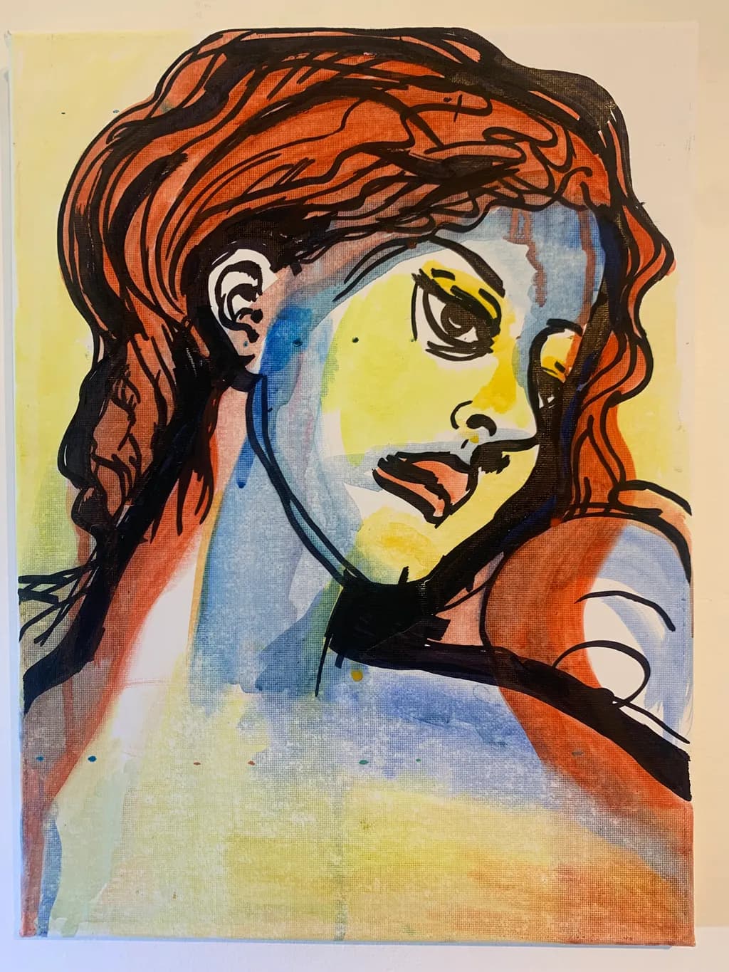 Vibrant Echoes: An Abstract Portrait of Expression and Color