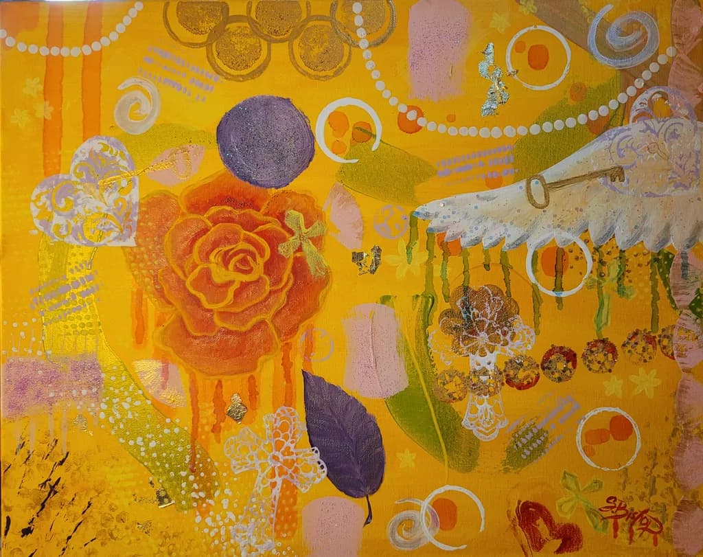 Vibrant Whispers: A Dance of Color and Form in Golden Hues