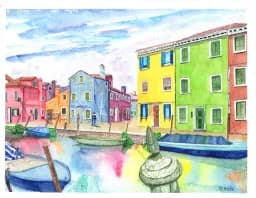 Burano Canal Houses