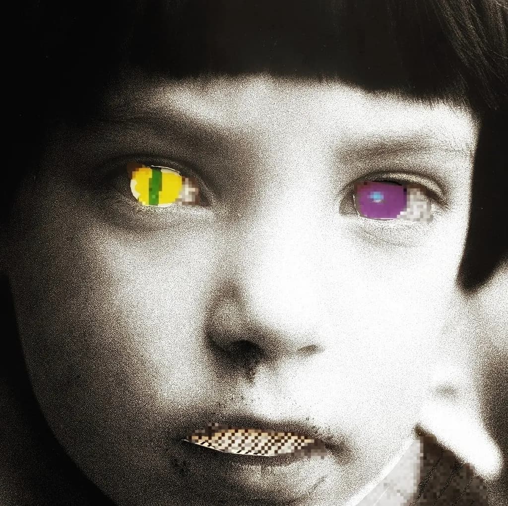 Monochrome Surrealism: Distorted Eyes of Expression