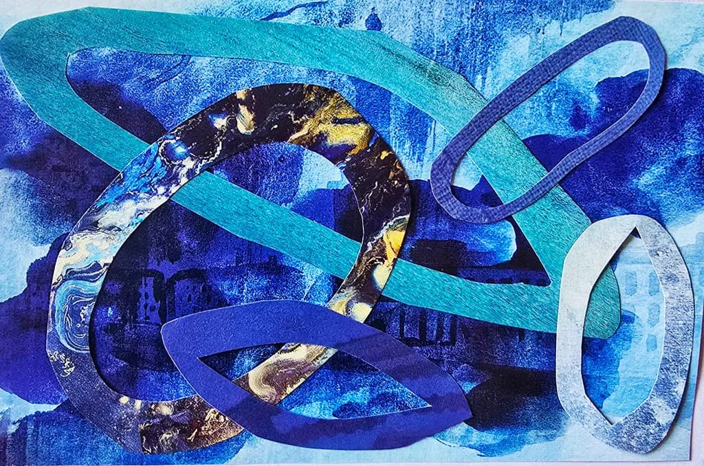 Celestial Waves: A Dance of Color and Form in Blue Tones