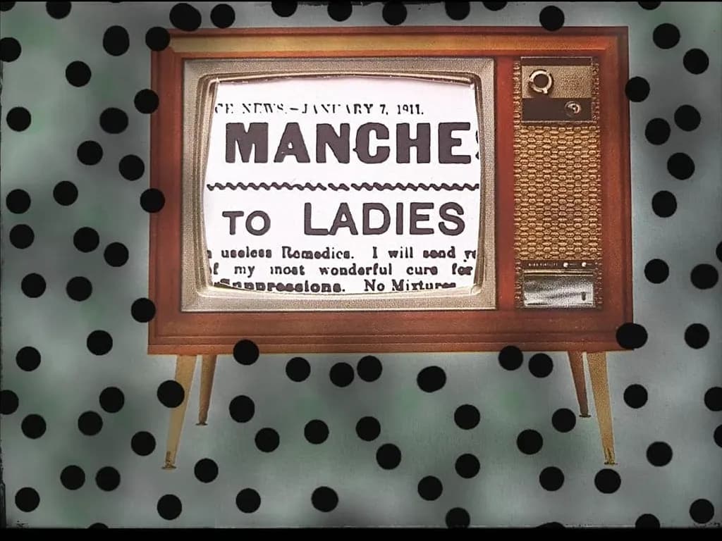 Vintage Television Advertisement: A Retro Polka-Dot Journey Through Time