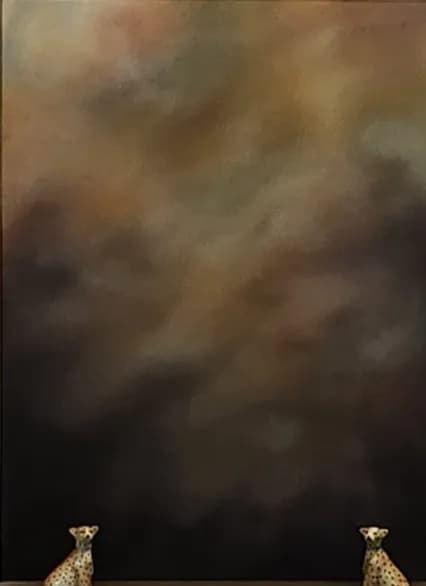 Whispers of the Wild: Abstract Cheetahs in a Dreamy Landscape