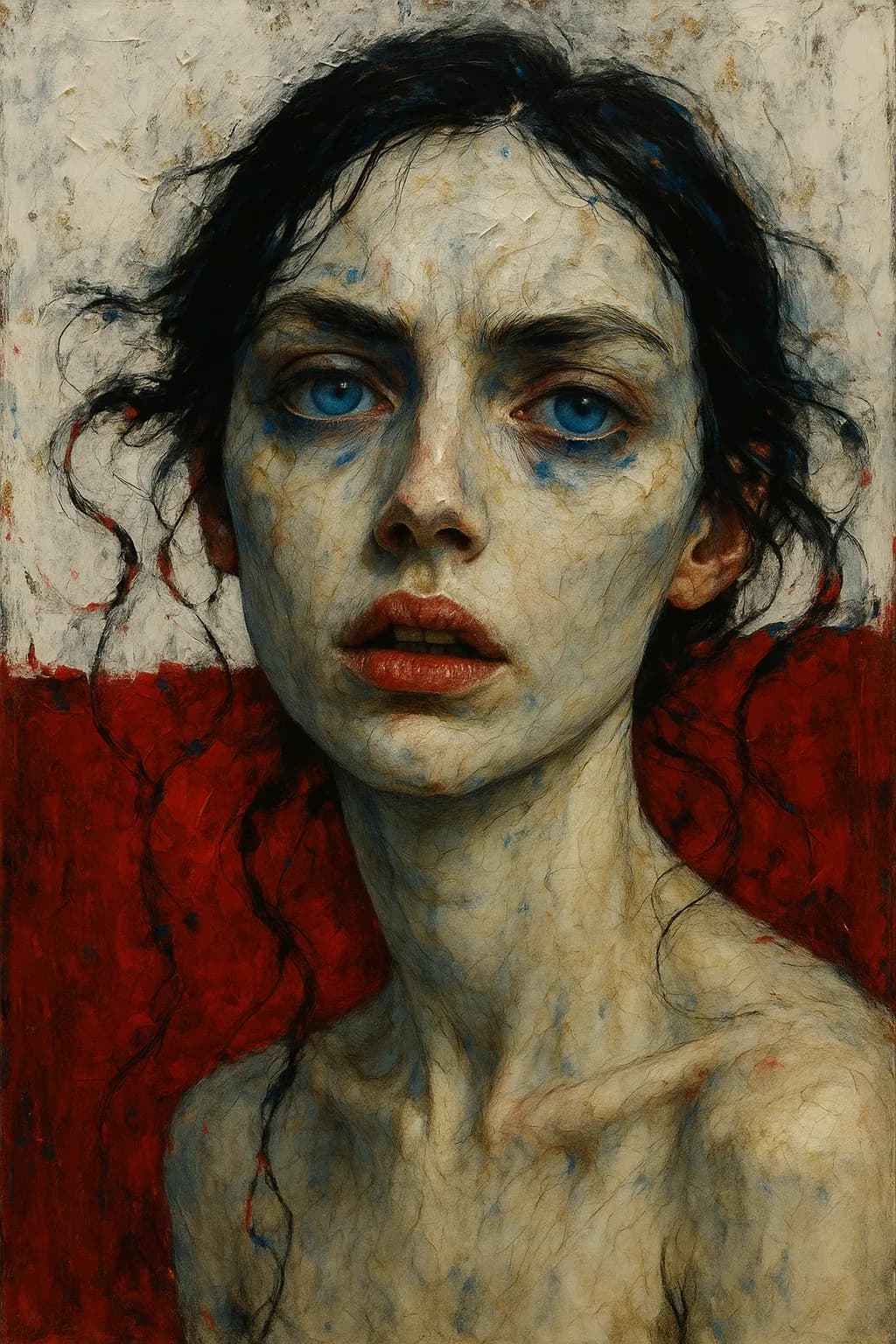 Whispers of Vulnerability: A Portrait of Raw Emotion and Introspection